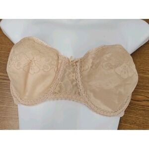 Vintage Maidenform Pretty Shapely Beige Strapless Bra 36B Union Made Rockabilly
